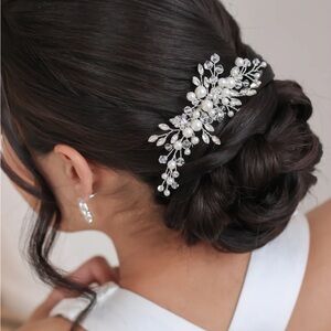 Dareth Colburn Emmy Comb Large Hair Claw with Pearls and Rhinestones